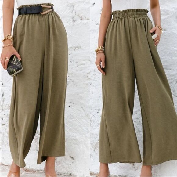 Boho Wide Leg High Waist Flowy Pants - Picture 9 of 13